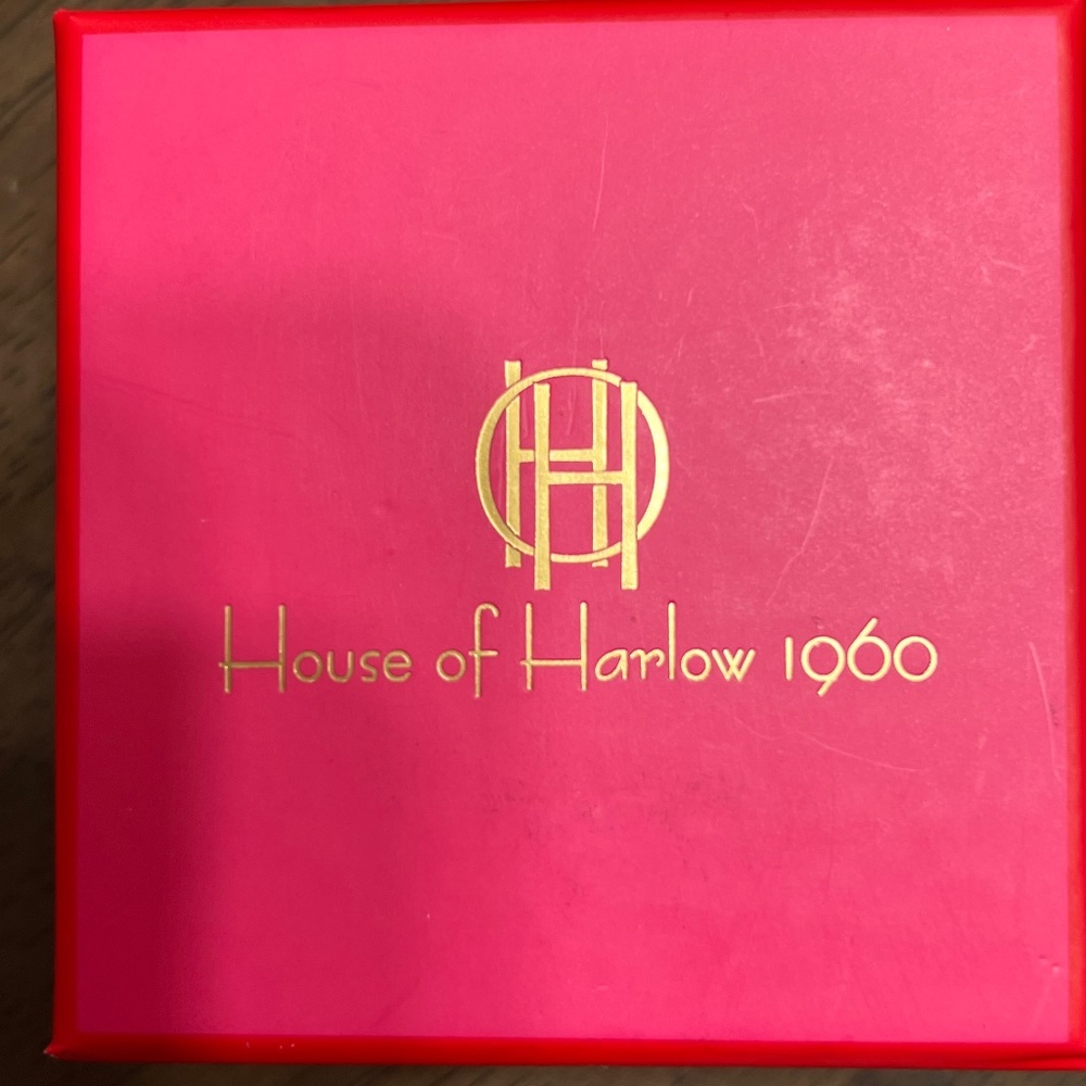 House Of Harlow 1960 Two Tone Gold Silver Tone Puffy Door Knocker Earrings - Picture 7 of 7